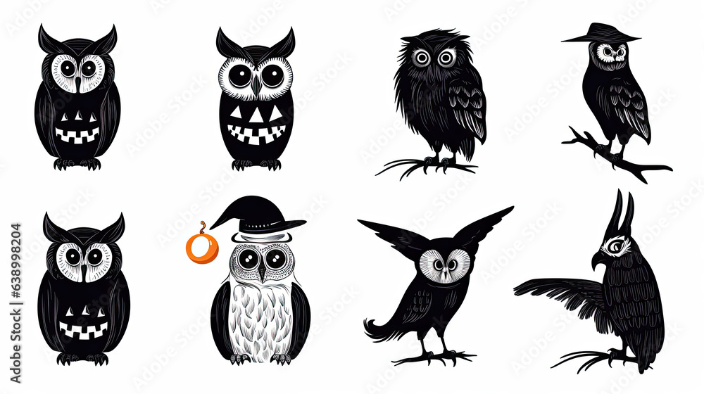 set of halloween monsters