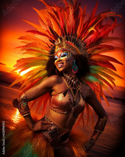 027 Beautiful Afro Caribbean Woman, Carnival Costume, Caribbeans Carnival, Trinidad & Tobago, Feathers, Colorful Decor, Colorful Feathers, Masquerade, Marauder Costume