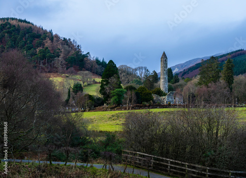Photography Historic site Glendalough at sunset