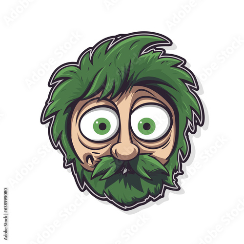 Hippie Greenman, Cartoon Character, Clipart, Vector, 2D Animation, Illustration, Cartoon, Sublimation, Digital Art photo