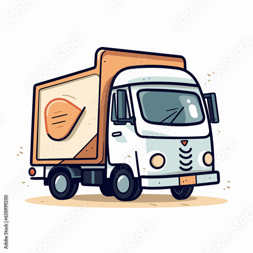Box Truck, Box Van, Cartoon Character, Clipart, Vector, 2D Animation, Illustration, Cartoon, Sublimation, Digital Art