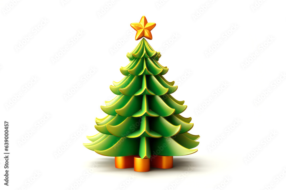 Christmas pine tree isolated on white background. Happy New Year concept Christmas pine tree isolated on white background. Happy New Year concept