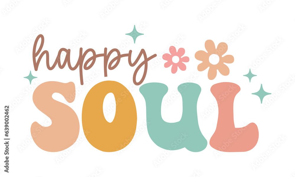 Naklejka premium happy soul Retro SVG.
