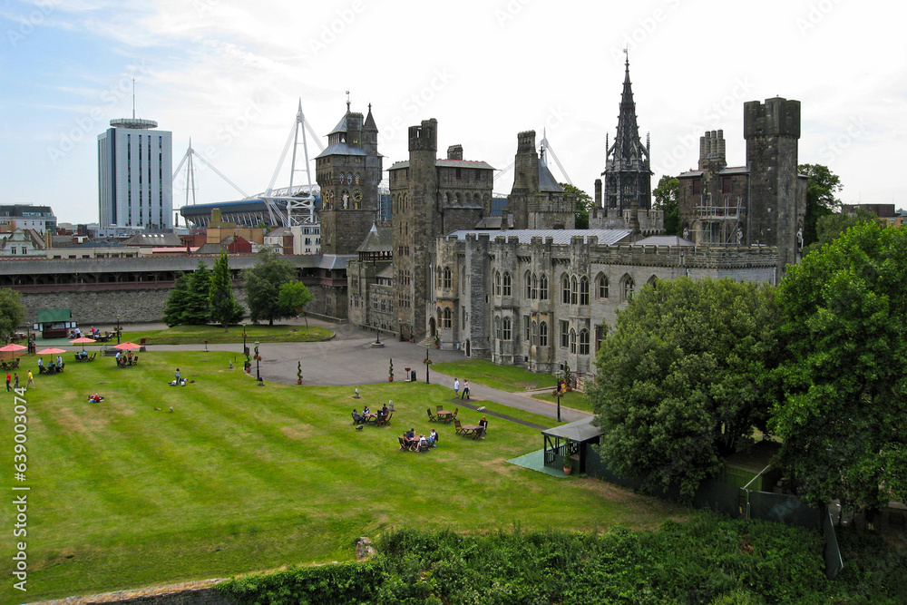 Mansion and Clock-Tower of the Cardiff Castle Mansion and Clock-Tower of the Cardiff Castle
