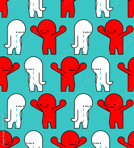Anger and sadness pattern seamless. One screams at other background. Concept of quarrel and resentment texture