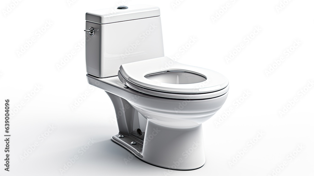 a white toilet isolated on white background.