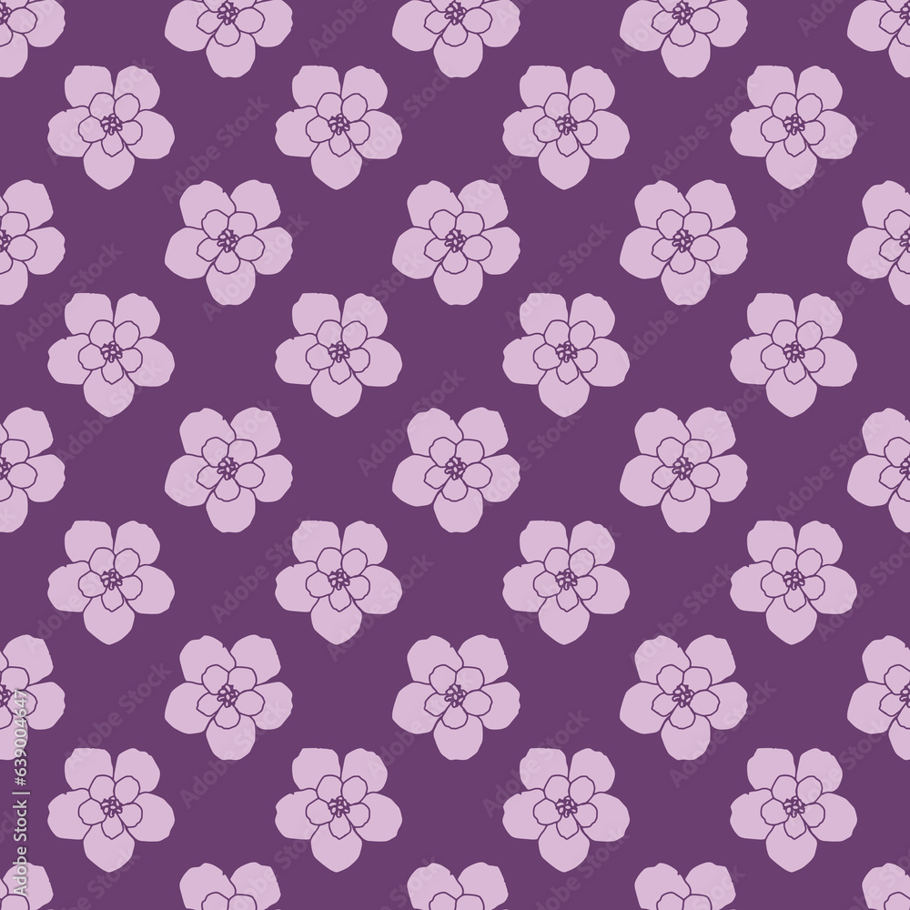 Seamless pattern with purple flower background Seamless pattern with purple flower background