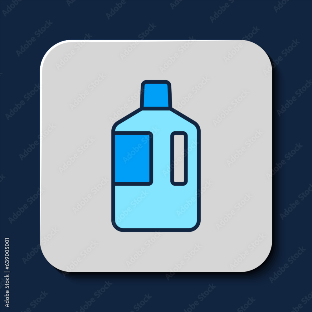 Filled outline Big bottle with clean water icon isolated on blue background. Plastic container for the cooler. Vector Filled outline Big bottle with clean water icon isolated on blue background. Plastic container for the cooler. Vector