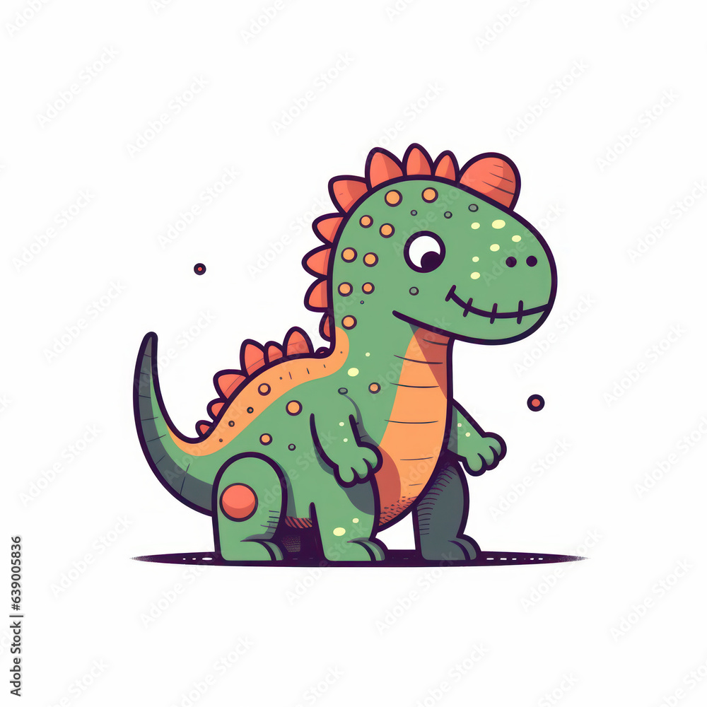A cartoon illustration of a dinosaur. Generative AI. A cartoon illustration of a dinosaur. Generative AI.