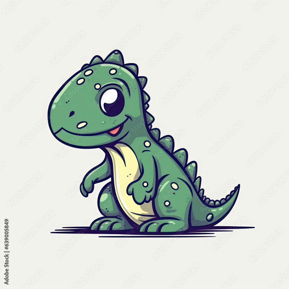 Fototapeta premium A cartoon illustration of a dinosaur. Generative AI.