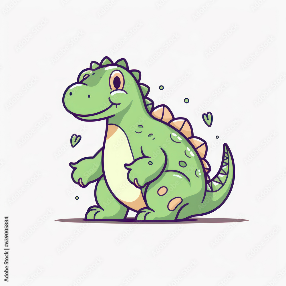 A cartoon illustration of a dinosaur. Generative AI. A cartoon illustration of a dinosaur. Generative AI.