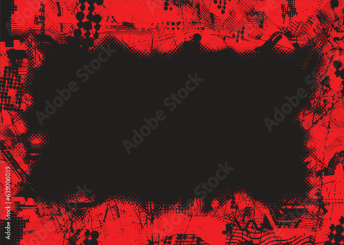 Distressed dotted design element. Duo tone, grunge poster . Modern art .Abstract, grungy composition . Half tone background. Halftone dots texture effect .Contemporary vector. Grange design
