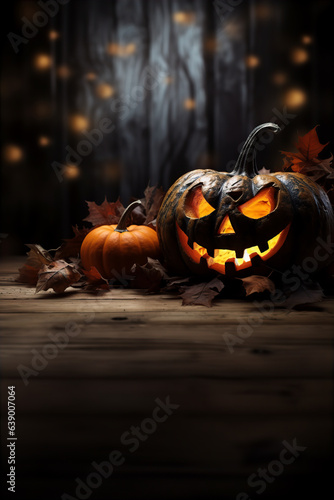 Halloween Pumpkin Scary Spooky Poster Background Wallpaper Illustration