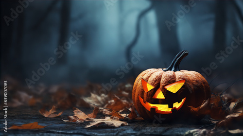 Halloween Pumpkin Scary Spooky Poster Background Wallpaper Illustration