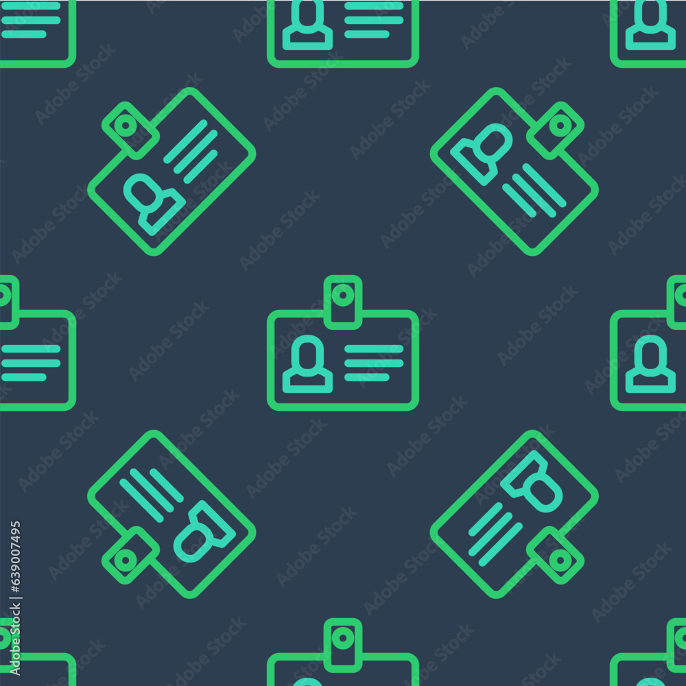 Line Identification badge icon isolated seamless pattern on blue background. It can be used for presentation, identity of the company, advertising. Vector Line Identification badge icon isolated seamless pattern on blue background. It can be used for presentation, identity of the company, advertising. Vector
