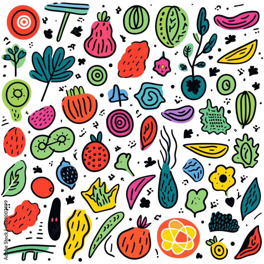 Handdrawn Veggie Doodle Handdrawn Veggie Doodle