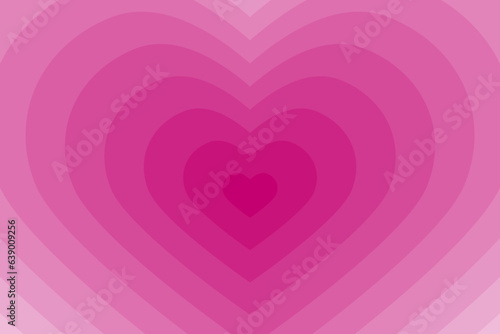 A Heart abstract Background. Pink Gradient horizontal banner. Valentines Day and Love Greeting Card with heart shape