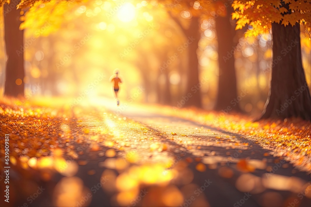 Autumn running concept. ai generative Autumn running concept. ai generative