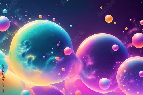 logo style illustration silhouette colorful bubbles. ai generative
