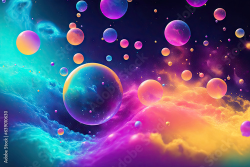 logo style illustration silhouette colorful bubbles. ai generative