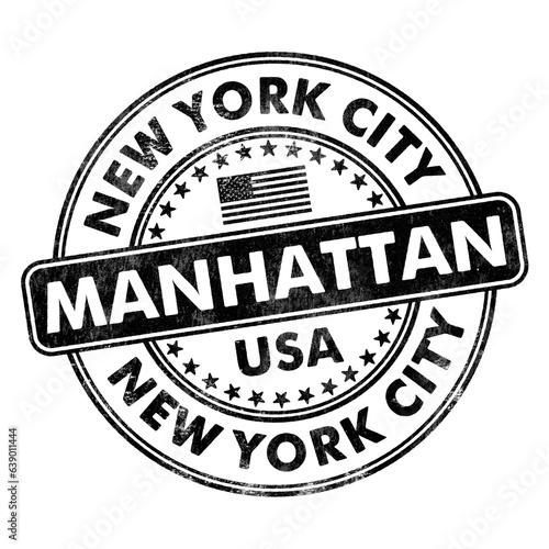 Photography Borough of Manhattan, New York City circular rubber stamp seal with distressed t
