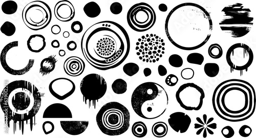 Vektor Set runde Elemente und verschiedene Kreise und Symbole