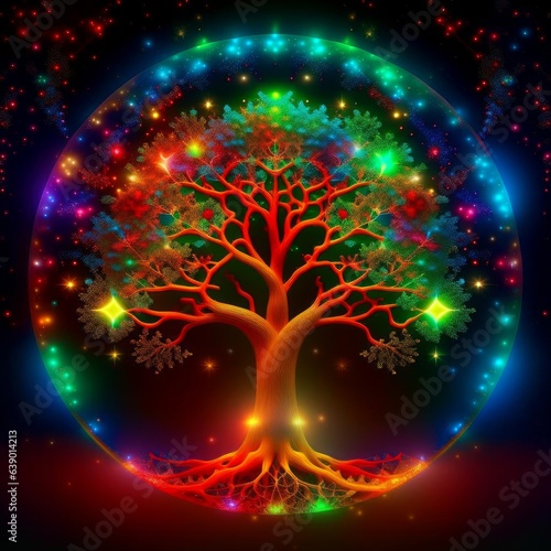 Hologram of the tree of life and space.