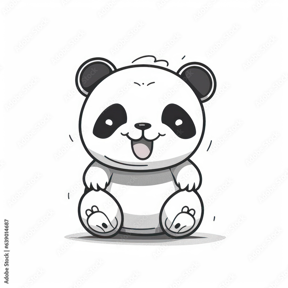 A cartoon illustration of a Panda Bear. Generative AI. A cartoon illustration of a Panda Bear. Generative AI.