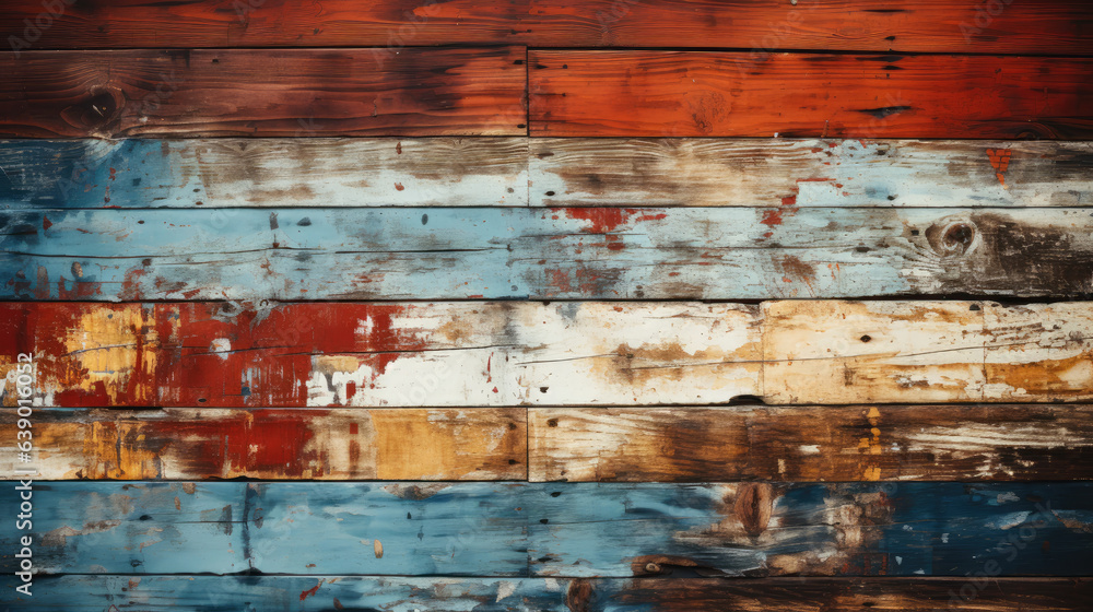 old painted wooden planks - generative ai old painted wooden planks - generative ai