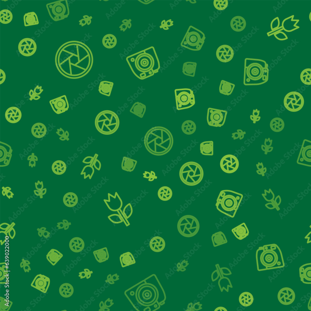 Set line Camera shutter, Photo mode macro and camera on seamless pattern. Vector Set line Camera shutter, Photo mode macro and camera on seamless pattern. Vector