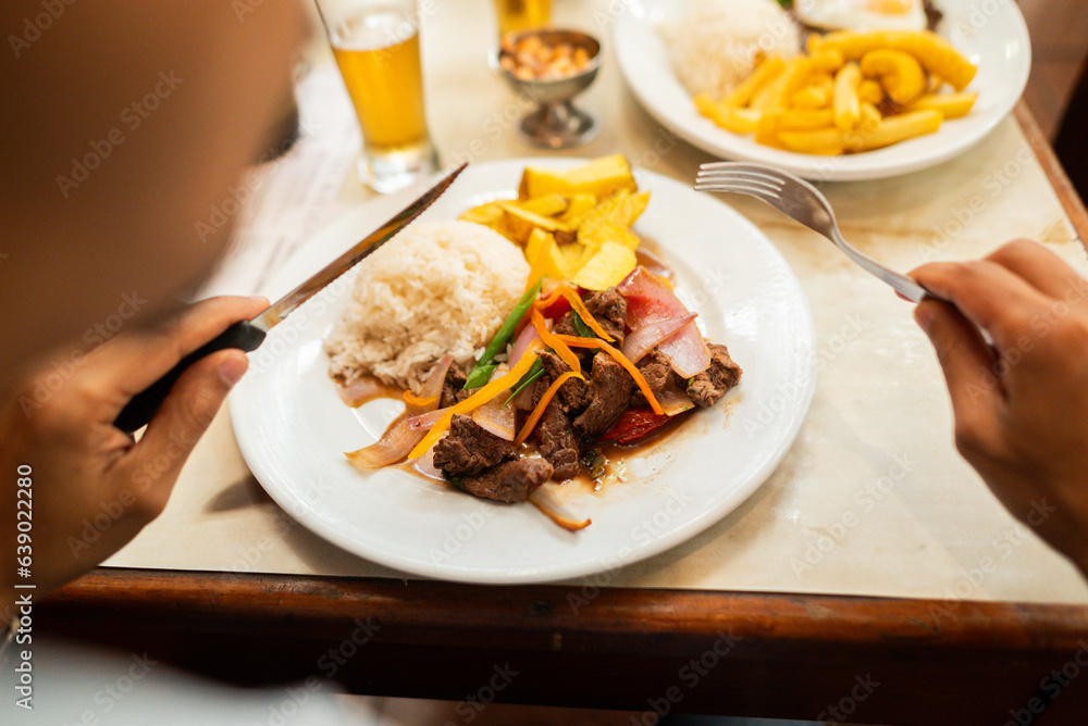 Lomo saltado. Traditional Peruvian food Lomo saltado. Traditional Peruvian food