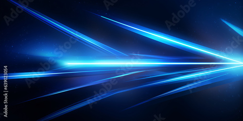 Abstract futuristic background with blue neon lights. Futuristic technology style.