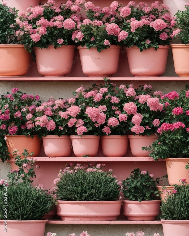 pots in a garden