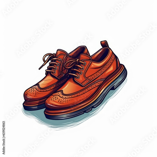 Cartoon illustration of a gentleman's shoe. Generative AI. © Agustin