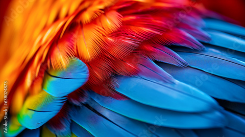 Macro Close-up of Parrot Feathers