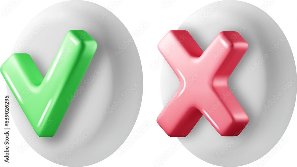 3D Right and Wrong Button 3D Right and Wrong Button