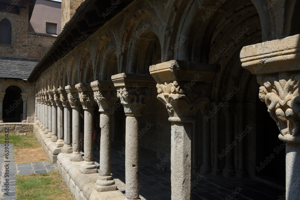 capitals of the cloister of de Cathedral of Santa Maria, La Seu d’Urgell, LLeida province, Catalonia, Spain capitals of the cloister of de Cathedral of Santa Maria, La Seu d’Urgell, LLeida province, Catalonia, Spain