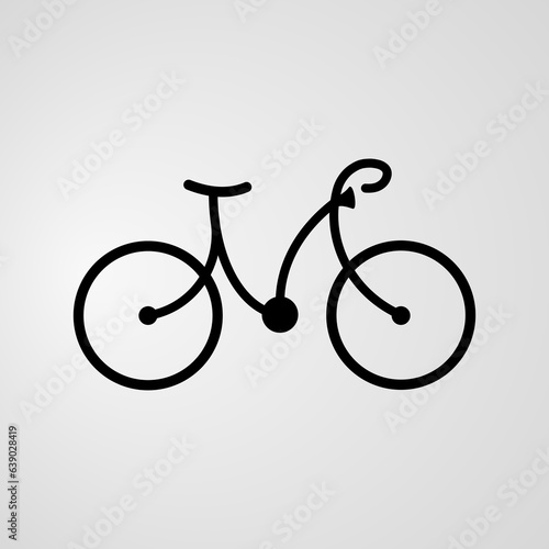 The icon is a bicycle logo on a light background. Vector illustration.