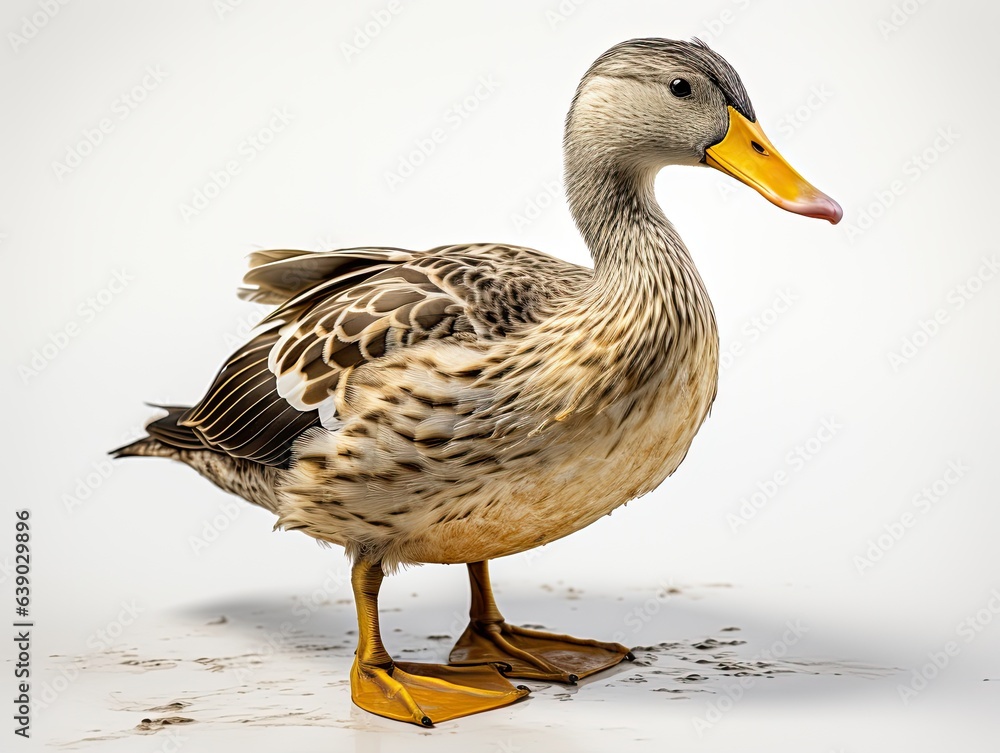 Obraz premium Mallard duck isolated on white background. 3D illustration. Studio. 