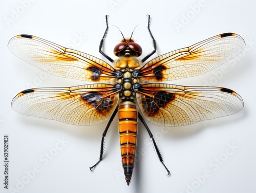 Dragonfly isolated on white background. Close up of a dragonfly. © korkut82