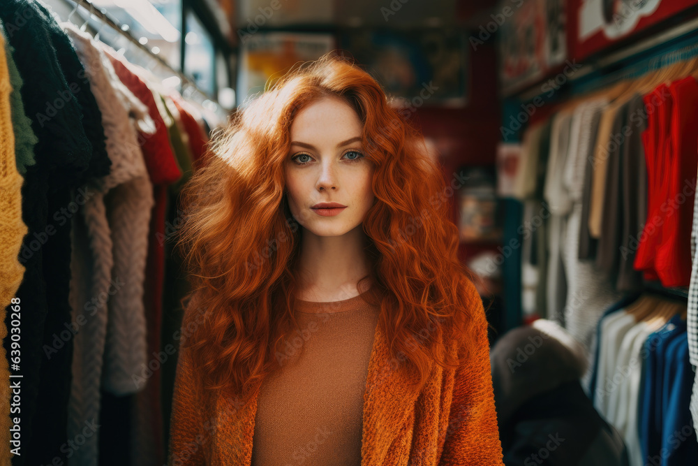 Portrait of a woman in a shop Portrait of a woman in a shop