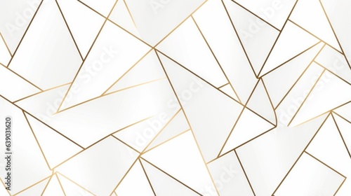 Photo of a white and gold geometric wallpaper with intricate lines