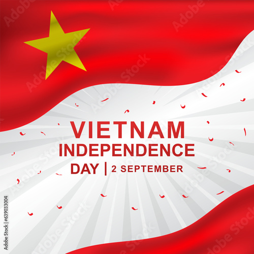 elegant background realistic flag Vietnam Independence Day greeting