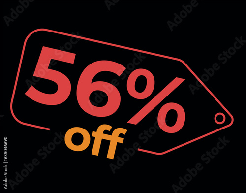 56, 56%, 56% off, 56% de desconto, %, % OFF, % de desconto, Desconto OFF, Promoção, etiqueta de desconto, etiqueta de preço, placa de preco, placa de desconto photo