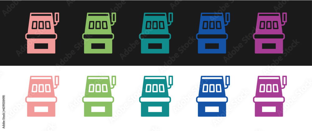 Set Slot machine icon isolated on black and white background. Vector Set Slot machine icon isolated on black and white background. Vector