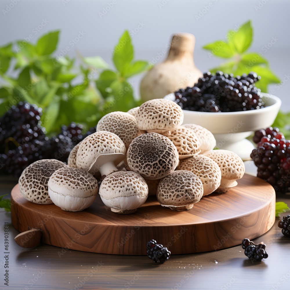 White truffle mushroom, a rare delicacy with a nutty flavor, an