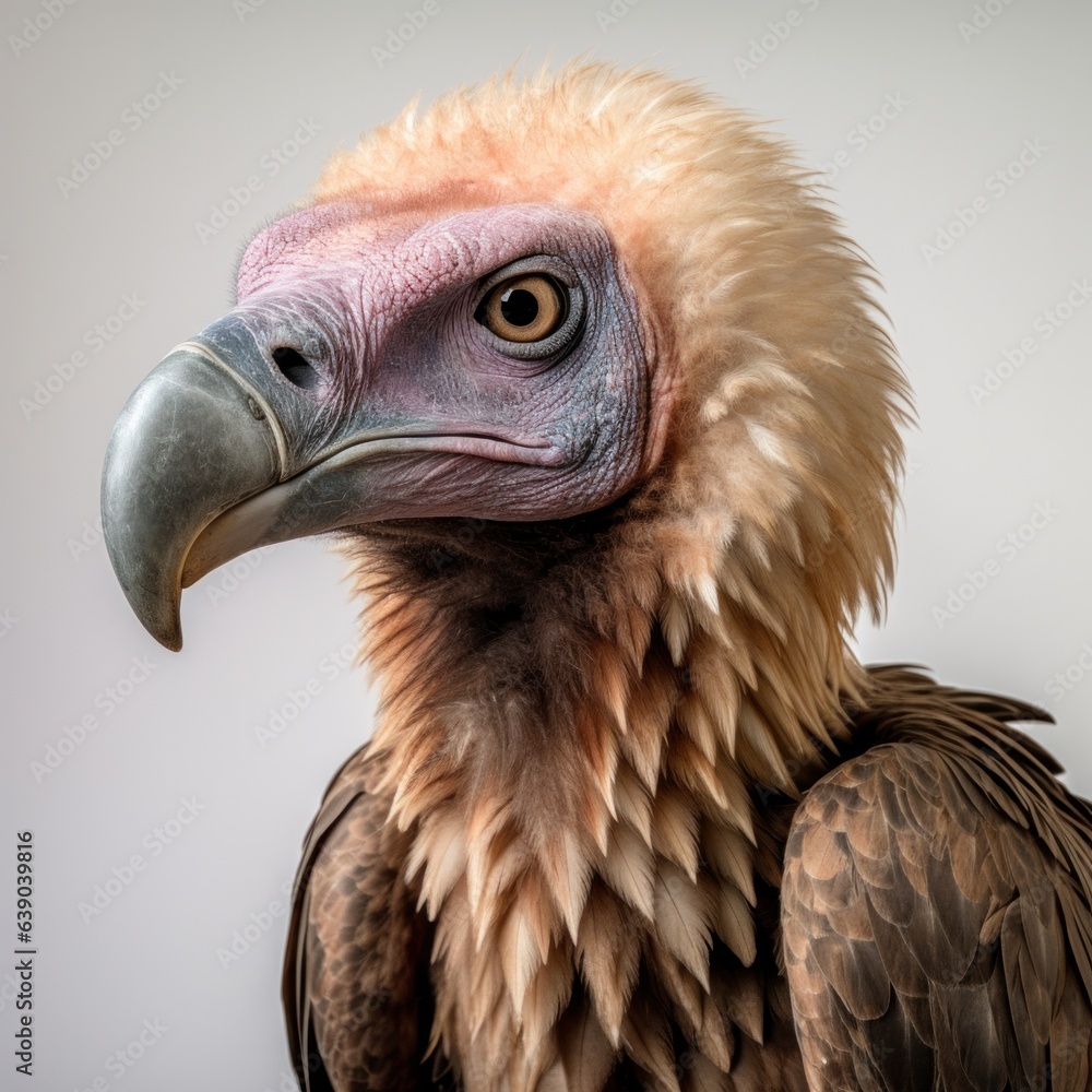 Portrait of a Griffon Vulture (Gyps fulvus). 