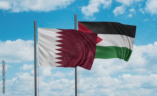 Palestine and Qatar flag