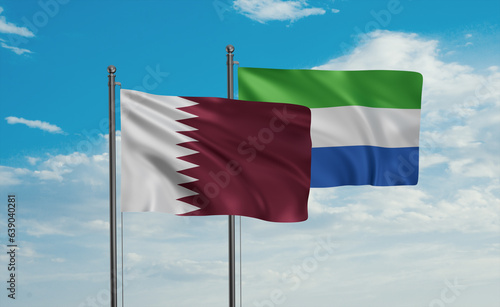 Sierra Leone and Qatar flag