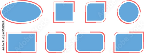 Stylish and Colorful Circle, Rectangle, Square and Oval Photo Frames Illustration